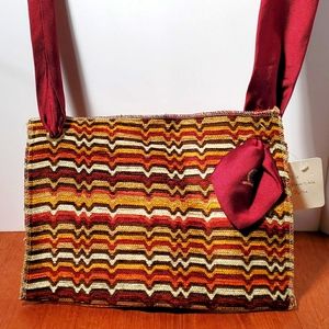 Striped 70's look mens tie crossbody